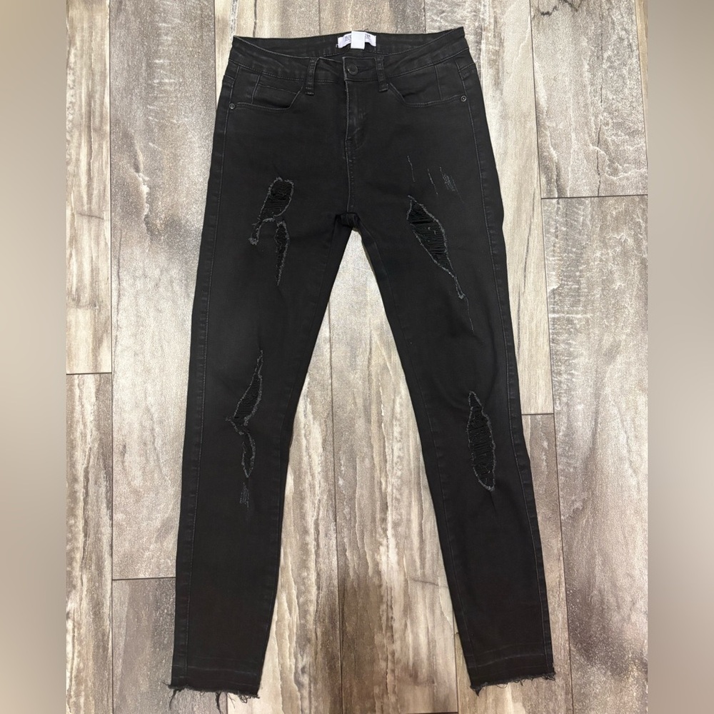 Judy Blue Skinny Distressed Black Jeans Sz 3/26